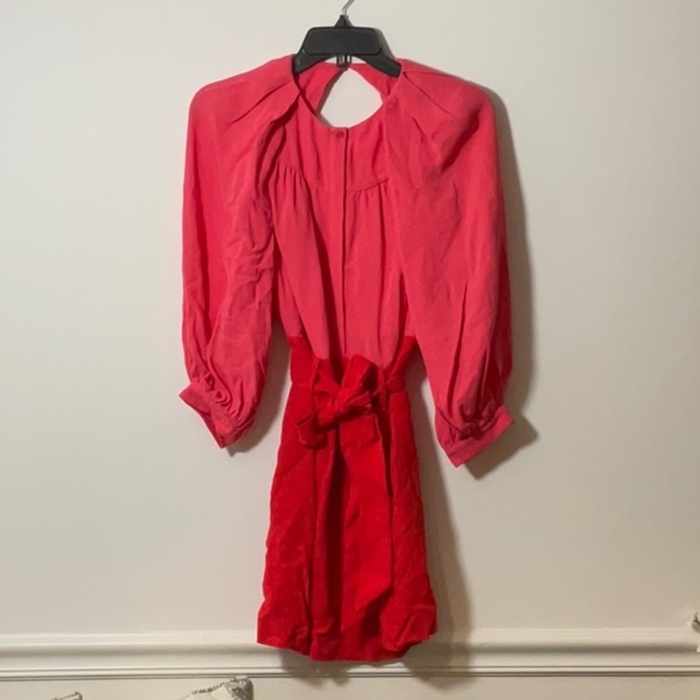 Reiss Vibrant Red Long Sleeve Dress